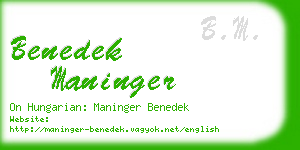 benedek maninger business card